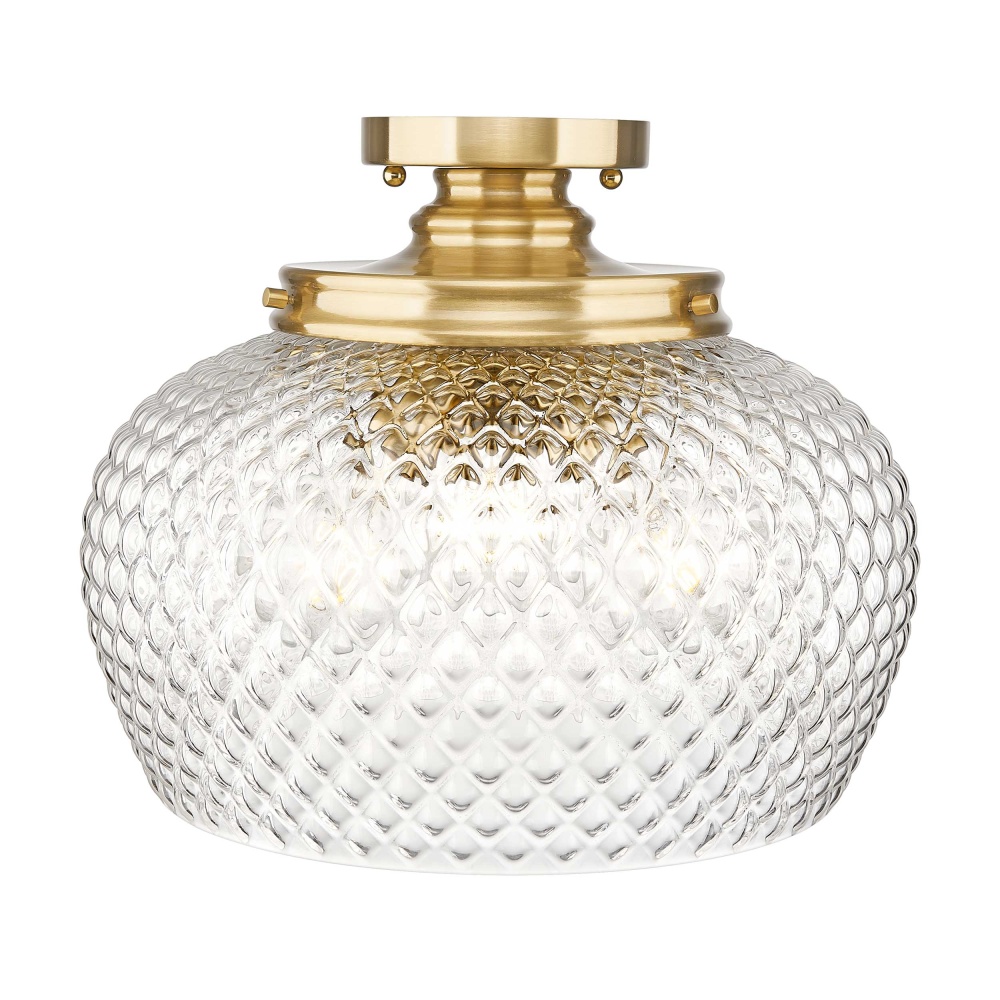 Golden Lighting Adeline 3-light Semi-Flush Mount in Modern Brushed Gold